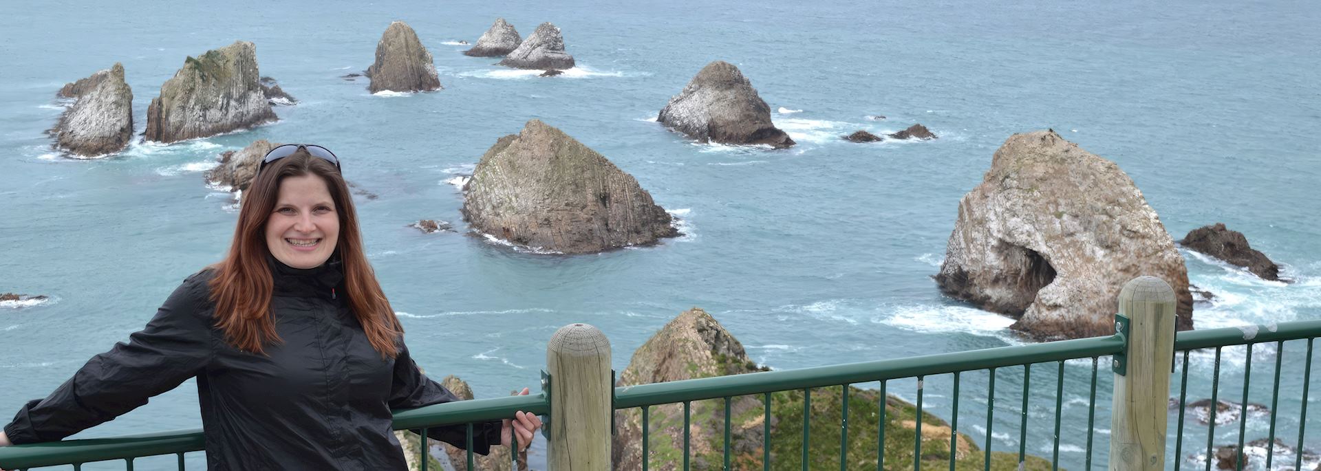 Barbara at Nugget Point on the Catlin Coast