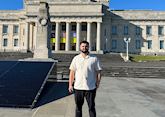 Daniel at the Auckland War Memorial Museum, New Zealand