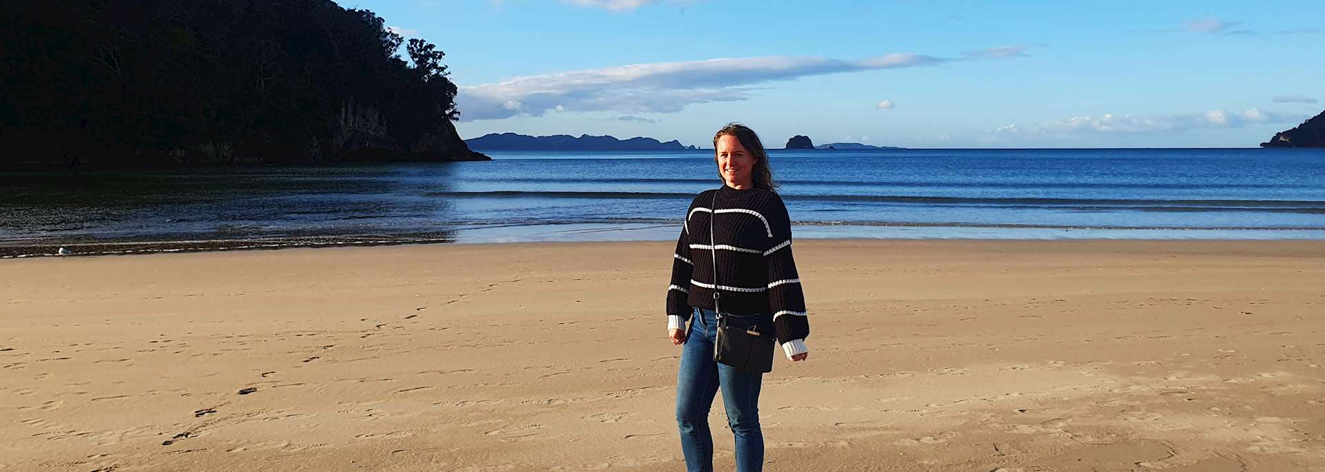 Keshia at Cook's Cove, New Zealand