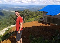 Alex enjoying the landscape, Chin State, Myanmar