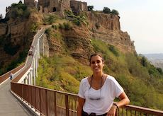 Alix at Civita di Bagnoregio in Umbria, Italy
