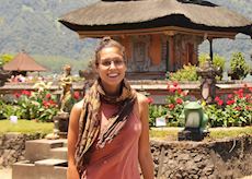 Alix at Tanah Lot Temple, Indonesia