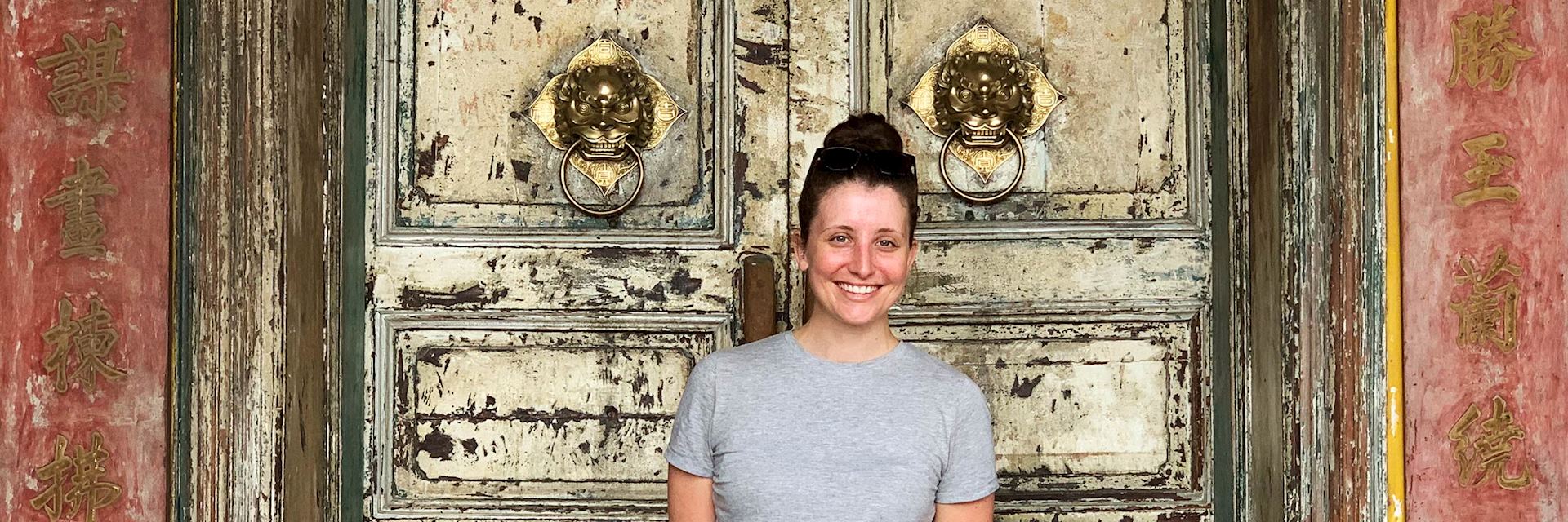 Amber visiting Phnom Pehn, Cambodia