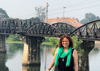 Anna at the Bridge on the River Kwai, Thailand