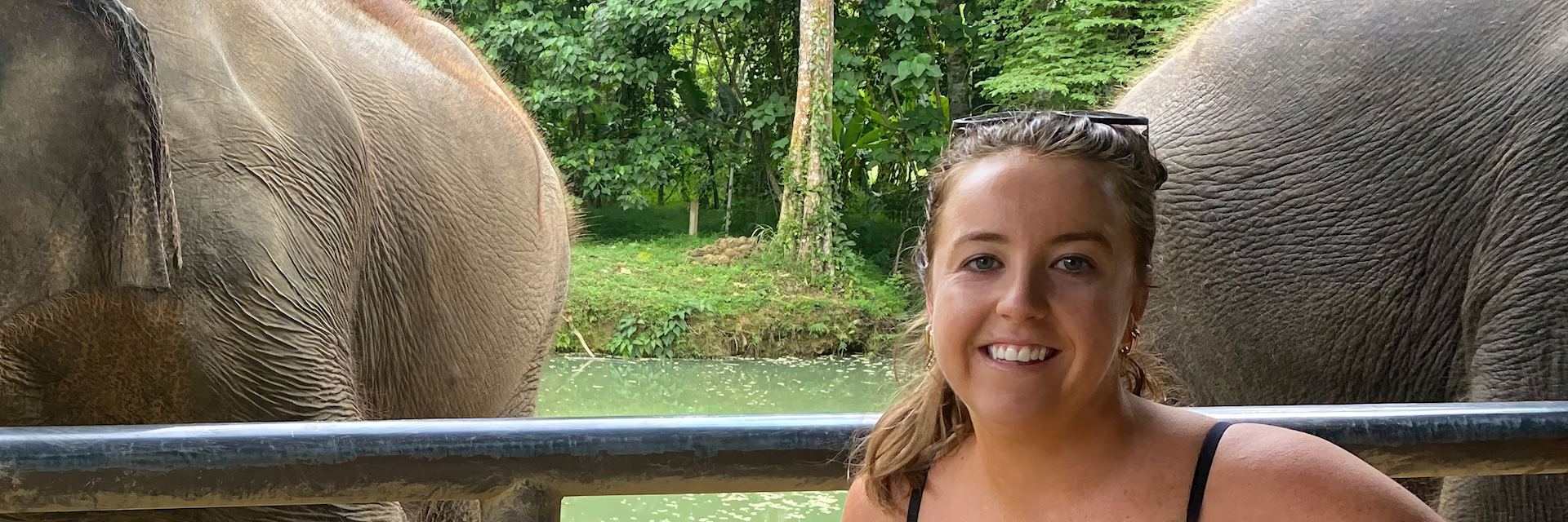 Claire visiting Elephant Hills, Thailand