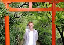 David visiting a Ryoan-ji garden shrine, Kyoto, Japan