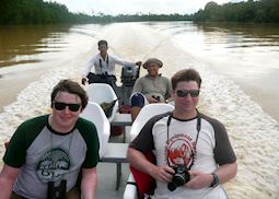 David with Audley colleagues on the Kinabatangan River, Borneo