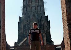 David outside a picturesque temple at Ayutthaya, Thailand