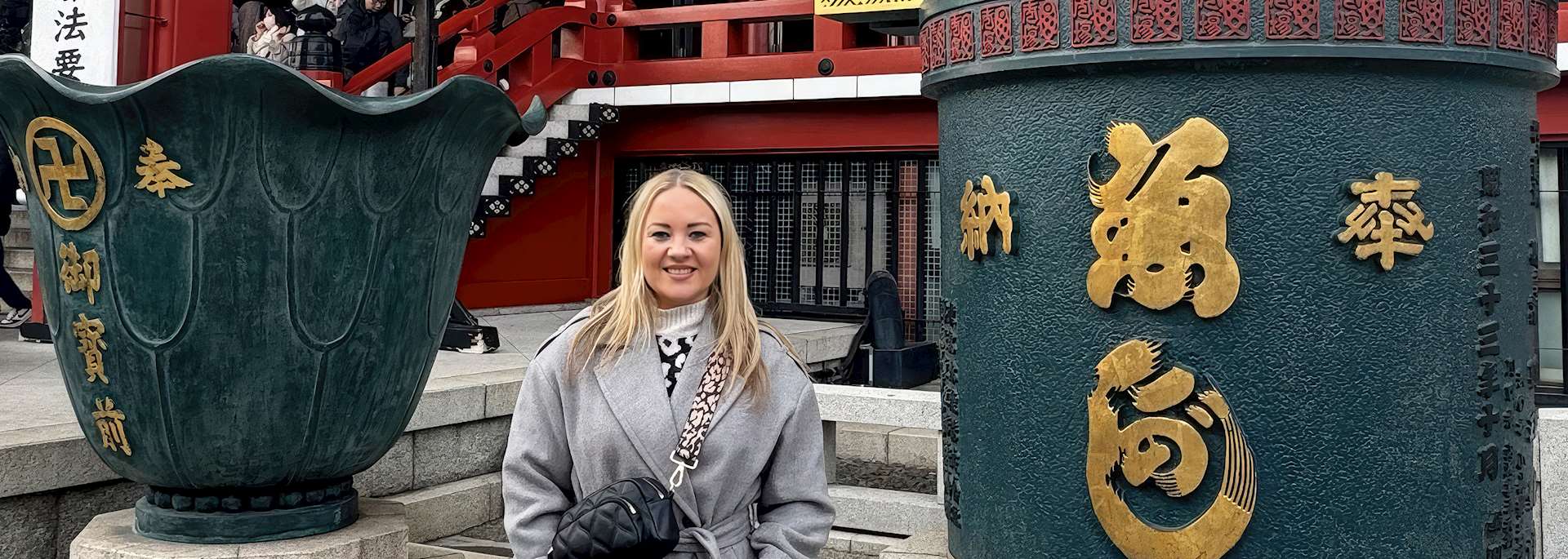 Elizabeth at Sensoji Temple, Tokyo