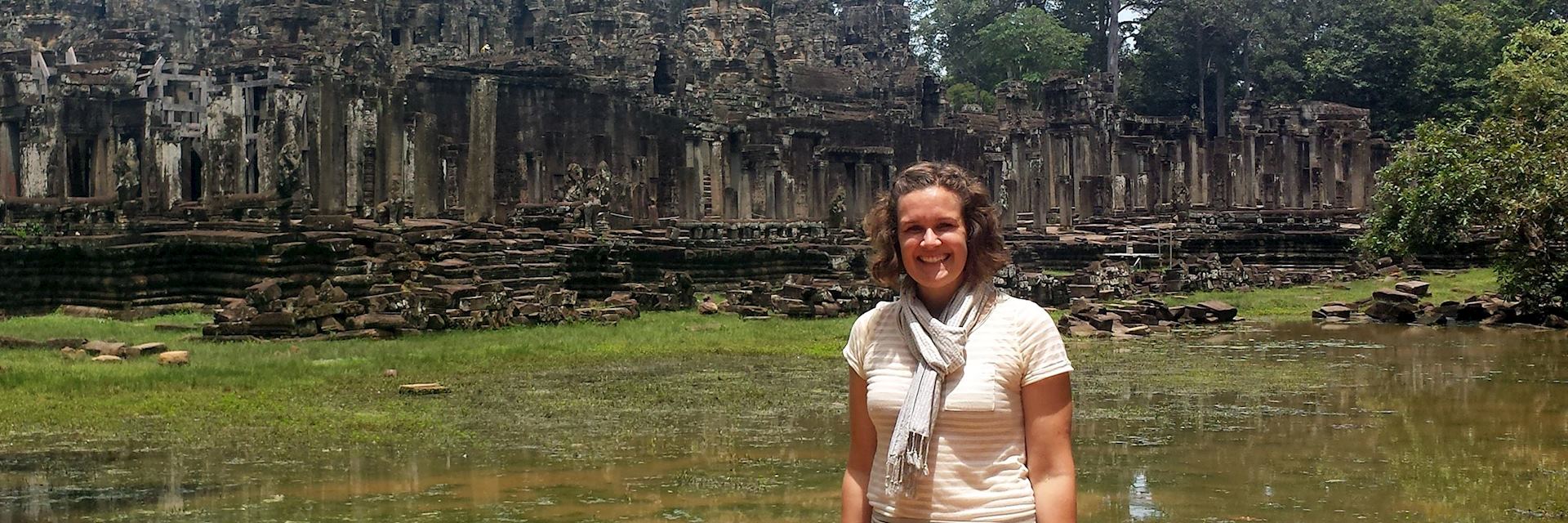 Emily visiting the Temples of Angkor, Cambodia