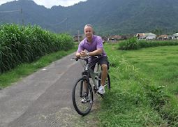 Glynn cycling from Kaliadem to Prambanan, central Java, Indonesia