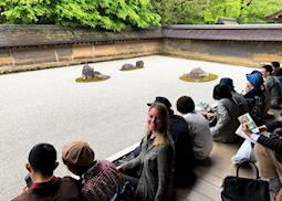 Harriet at Ryoan-ji, Kyoto, Japan