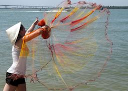 Hayley on a Fisherman Tour in Hoi An, Vietnam