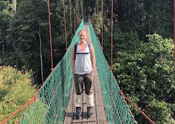 Isabel on a canopy walk in Danum Valley, Borneo