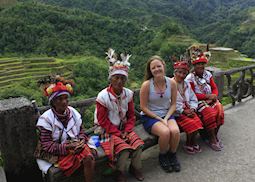 Isabel with local elders in Banaue, Philippines
