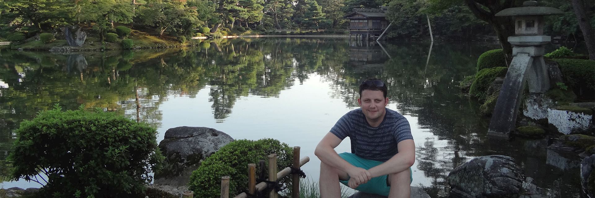 Jake visiting Kanrokuen Gardens, Kanazawa