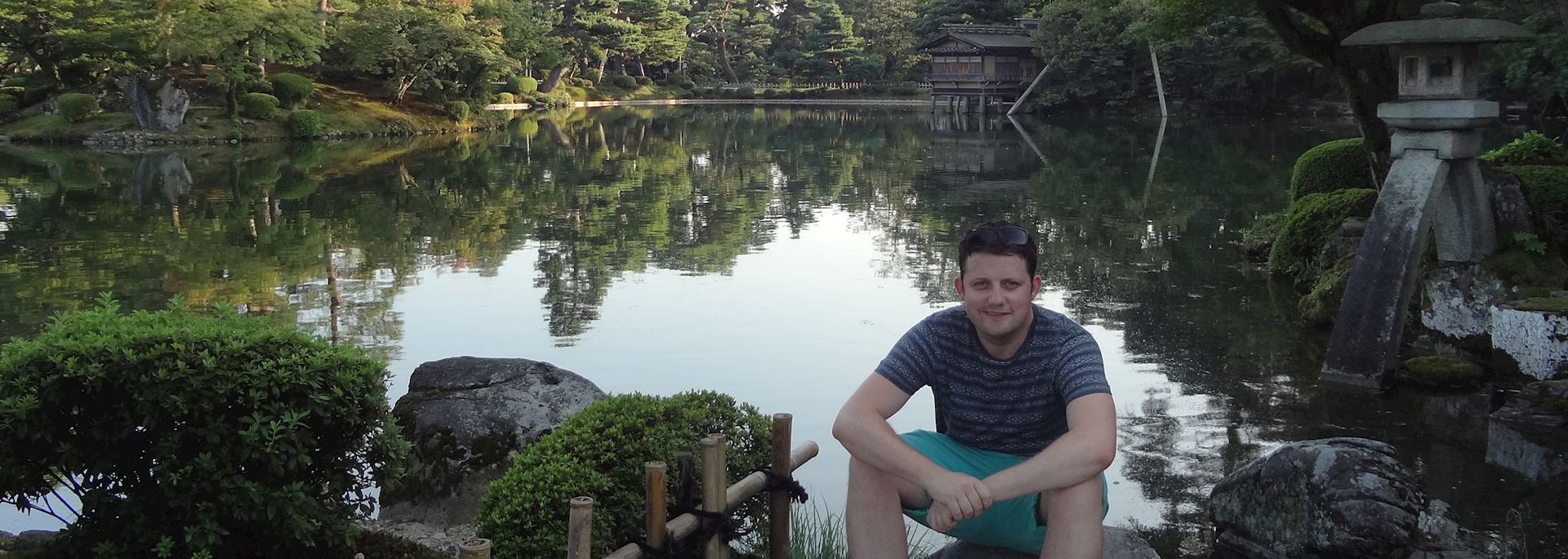 Jake visiting Kanrokuen Gardens, Kanazawa