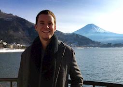 James visiting Lake Kawaguchi, Japan