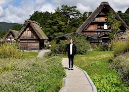 James visiting Shirakawa-gō, Japan