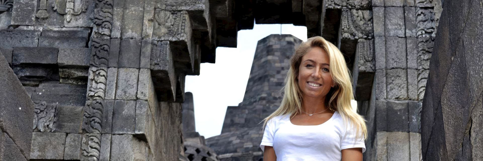 Jess at Borobudur, Indonesia