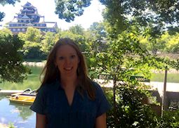 Jo visiting Okayama Castle, Japan