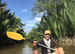 Mark kayaking in Kampot