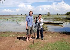 Mark birdwatching in Cambodia
