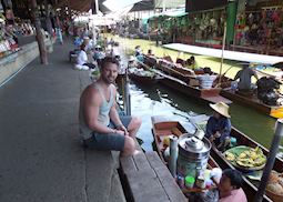 Mat at the floating market at Amphawa, Thailand