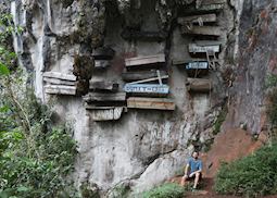 Mat at the hanging coffins of Sagada, Philippines