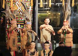 Mat during performance in Kota Kinabalu, Borneo