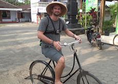 Mat on a cycle tour near Yogyakarta, Java, Indonesia