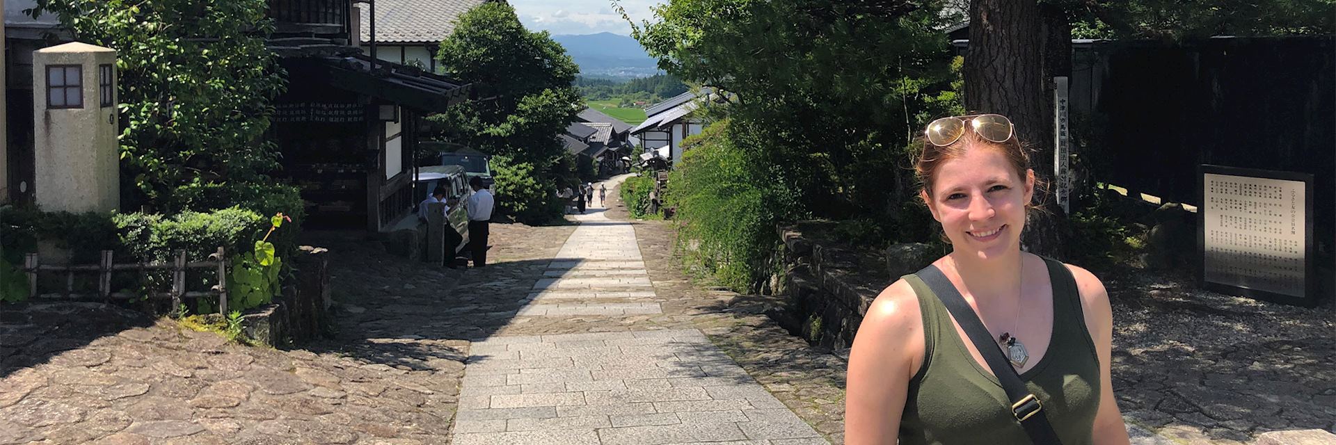 Megan walking the Nakasendo Highway, Japan