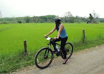 Michelle on a cycle tour in Chiang Rai, Thailand