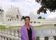 Natasha visiting the White Temple, Chiang Rai, Thailand