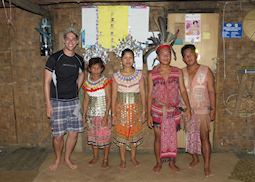 Rob with members of the Iban tribe, Borneo
