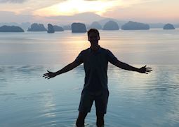 Rob in Phang Nga Bay at sunrise, Thailand