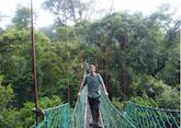 Rob on a canopy walk, Danum Valley, Borneo