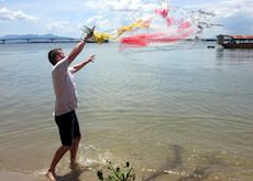 Ross fishing in Hoi An, Vietnam