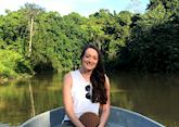 Sophie on Kinabatangan River, Borneo
