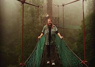 Sophie on a canopy walkway in the Danum Valley, Borneo