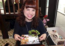 Tamatha making an edible zen garden in Osaka
