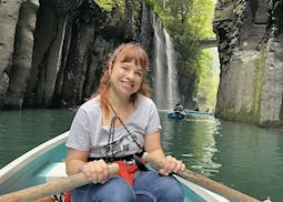 Tamatha at Takachiho Gorge, Japan
