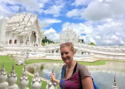 Tesia at Wat Rong Khun (White Temple) in Chiang Rai, Thailand