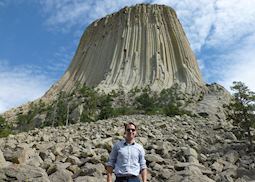 Alex at Devil's Tower in Wyoming, the USA