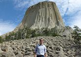 Alex at Devil's Tower in Wyoming, the USA