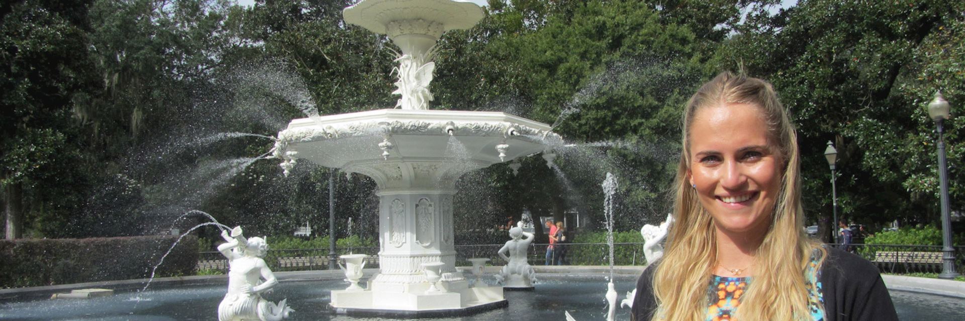 Alice in Forsyth Park, Savannah, the USA