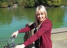 Anna taking a bicycle ride around Central Park, New York, the USA