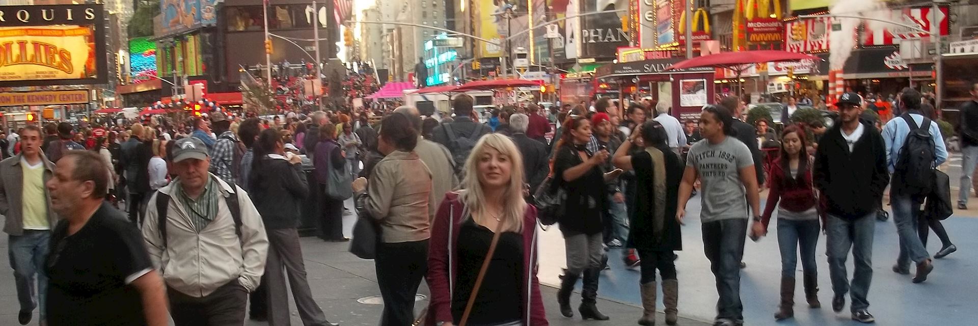Anna enjoying Times Square in New York, the USA