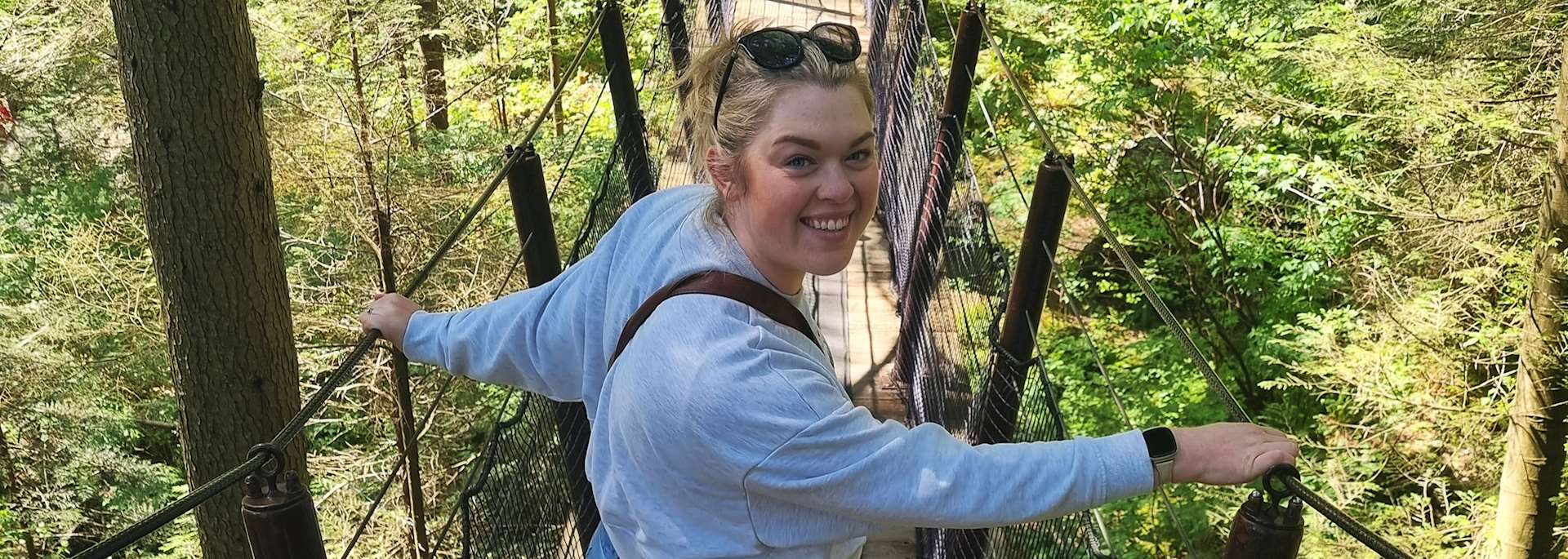 Ellie on Capilano Suspension Bridge, British Columbia, Canada