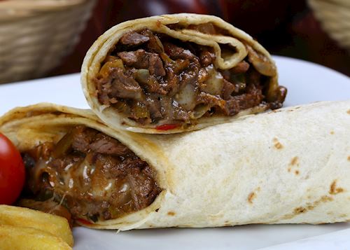 Steak and cheese burrito
